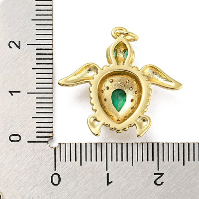 Rack Plating Brass Cubic Zirconia Pendants X-KK-M258-09G-1