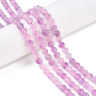 Dyed Natural White Jade Beads Strands G-T138-6mm-210-17-1