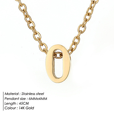 304 Stainless Steel Number Pendant Necklaces FS-WG6717D-08-1