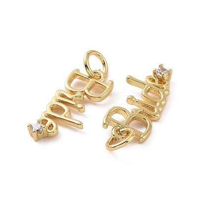 Rack Plating Brass Micro Pave Cubic Zirconia Pendants KK-C008-12G-1