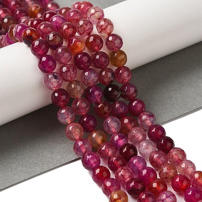 Dyed & Heated Natural Dragon Veins Agate Beads Strands G-P539-A01-24-1