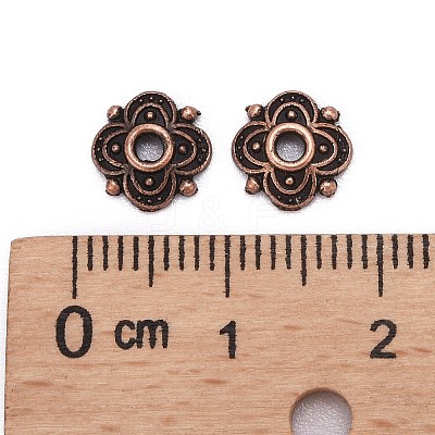4-Petal Tibetan Style Alloy Flower Bead Caps LS-TIBE-S222-R-NR-1