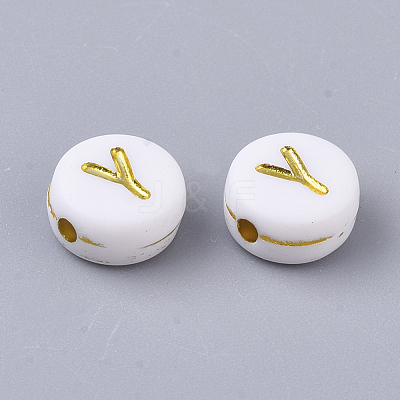 Plating Acrylic Beads X-PACR-R242-01Y-1