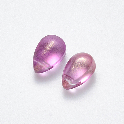 Transparent Spray Painted Glass Charms GLAA-R211-03-B01-1