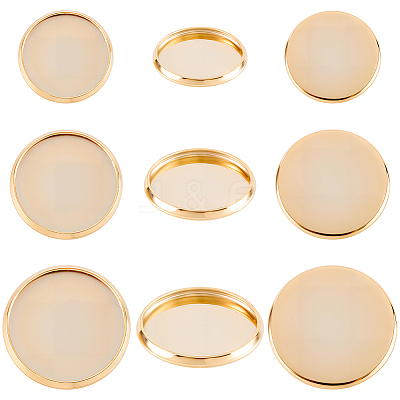 60Pcs 3 Style 304 Stainless Steel Plain Edge Bezel Cups STAS-BBC0007-86-1