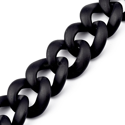 Handmade Spray Painted CCB Plastic Curb Chains AJEW-JB00737-1