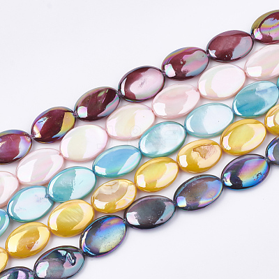 AB Color Freshwater Shell Beads Strands SHEL-S274-39-1