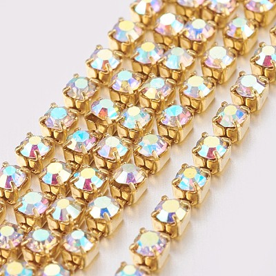 Brass Rhinestone Strass Chains CHC-S6-12C-1-1