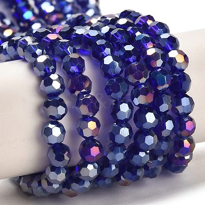 Electroplate Glass Beads Strands LS-EGLA-R016-4m-1-1