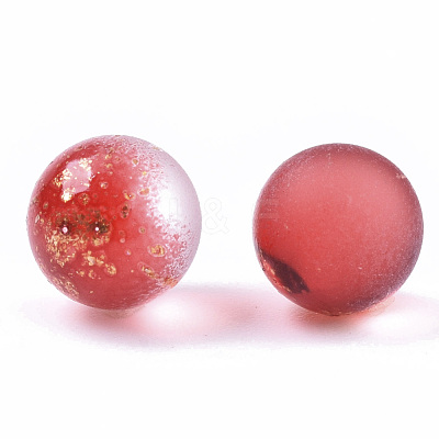 Transparent Spray Painted Frosted Glass Beads GLAA-N035-05A-03-1