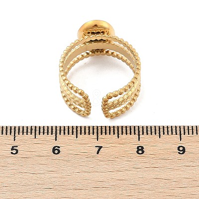 304 Stainless Steel Multi-layer Open Cuff Rings RJEW-Z078-07G-1