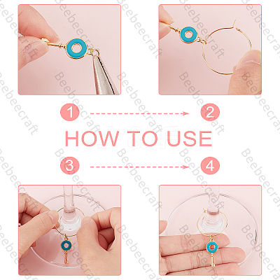 DIY Heart Padlock & Key Wine Glass Charm Making Kit DIY-BBC0001-18-1