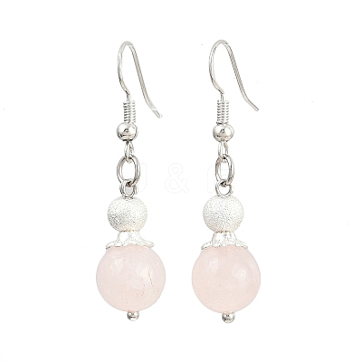3 Pairs Brass Natural & Synthetic Mixed Stone Dangle Earrings EJEW-JE06588-1