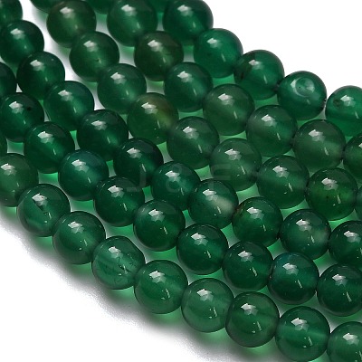 Natural Green Onyx Agate(Dyed & Heated) Beads Strands G-C262-B06-4mm-1