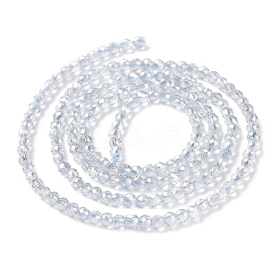 Transparent Electroplate Glass Beads Strands GLAA-H021-01A-PL03-1