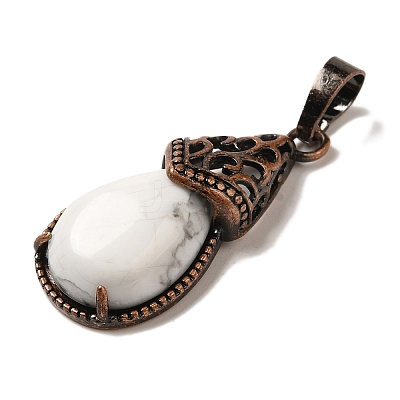 Natural Howlite Pendants G-H065-01R-17-1