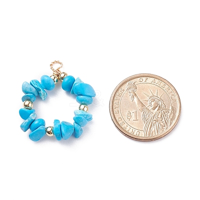 Natural & Synthetic Chip Gemstone Pendants X-PALLOY-JF01395-1