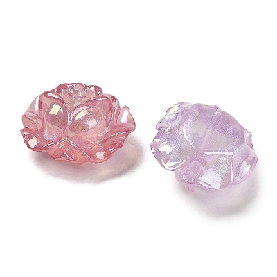 UV Plating Luminous Rainbow Iridescent Acrylic Beads LACR-R001-15A-1