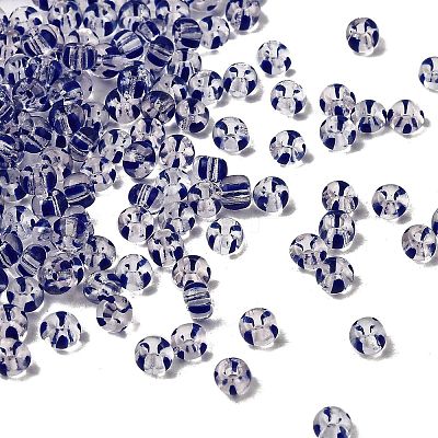 Transparent Stripe Glass Seed Beads GLAA-NH0001-06J-1
