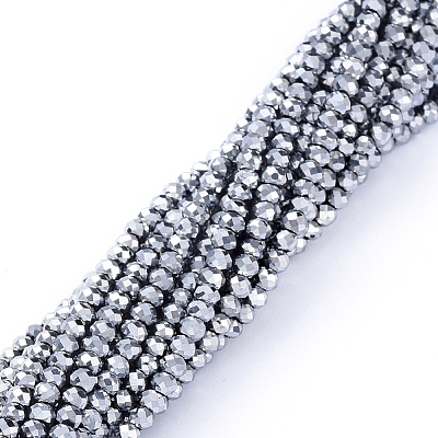 Electroplate Glass Beads Strands X-EGLA-F149-FP-04-1