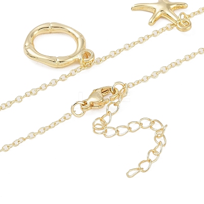 Bohemian Summer Beach Style 18K Gold Plated Shell Shape Initial Pendant Necklaces IL8059-15-1