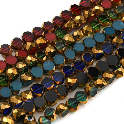 Electroplate Transparent Glass Beads Strands EGLA-G037-02A-HP-1