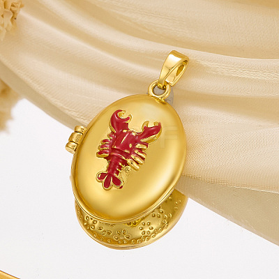 Brass Enamel Locket Pendants LS-KK-K305-05G-1