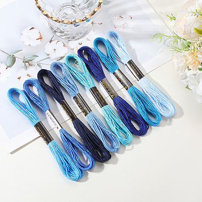 8 Skeins 8 Colors 6-Ply Polyester Embroidery Floss OCOR-CY0002-09B-1