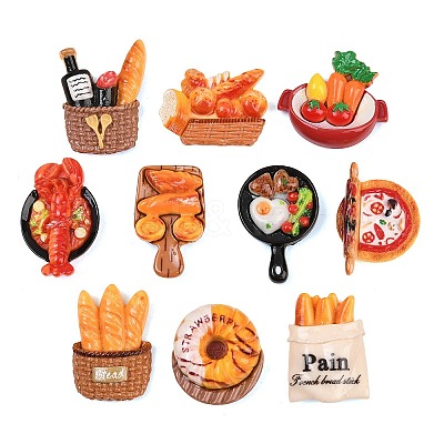 Food Theme Opaque Resin Cabochons RESI-B048-06-1