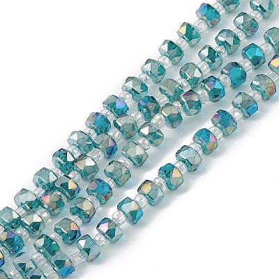 Transparent Electroplate Glass Beads Strands EGLA-F153-AB07-1