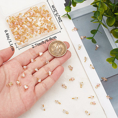 200Pcs Electroplate Glass Charms GLAA-BBC0001-06B-1