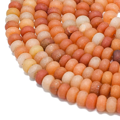 Natural Red Aventurine Beads Strands G-P575-A02-8x5mm-05-1