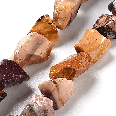 Raw Rough Natural Mookaite Beads Strands G-P528-B01-02-1