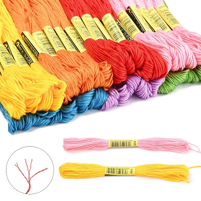 7 Sets 7 Colors Cotton Crochet Threads OCOR-FS0001-02B-1