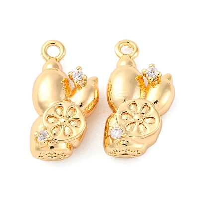Brass Rhinestone Pendants KK-E793-18G-1