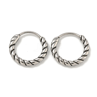 316 Surgical Stainless Steel Hoop Earrings EJEW-D096-19B-AS-1