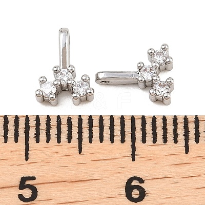 Brass Micro Pave Cubic Zirconia Charms KK-H538-19C-P-1