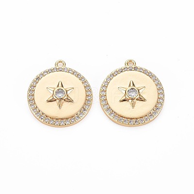 Brass Micro Pave Cubic Zirconia Pendants KK-R130-003A-NF-1
