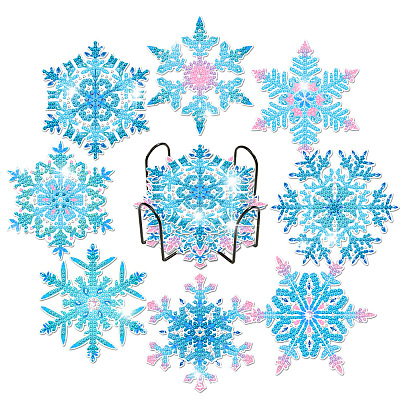 DIY Diamond Painting Christmas Snowflake Coaster Kits WG22379-01-1