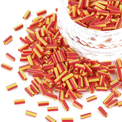 Opaque Colours Two Tone Seed Glass Bugle Beads SEED-T006-02A-05-1
