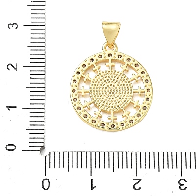 Religion Cross Brass Micro Pave Clear Cubic Zirconia Pendants CU-CBA83A6-03E-G02-1