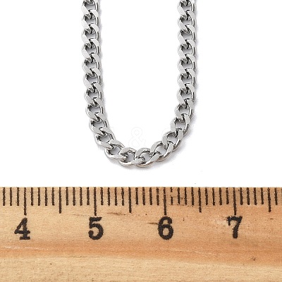 Non-Tarnish 304 Stainless Steel Curb Chain Necklaces NJEW-H492-01P-1