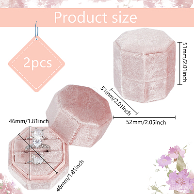 3-Slot Octagon Velvet Rings Storage Boxes CON-WH0099-13B-1