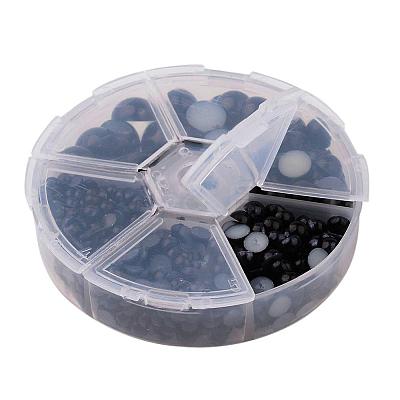 1Box ABS Plastic Imitation Pearl Dome Cabochons SACR-X0002-25-B-1
