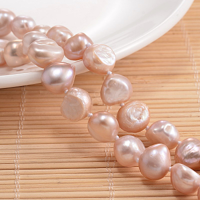 Natural Pearl Nuggets Beaded Necklace NJEW-P126-B-01A-01-1