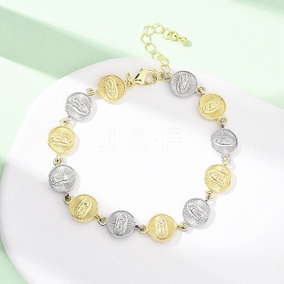 Brass Link Chain Bracelets for Women BJEW-G762-03GP-02-1