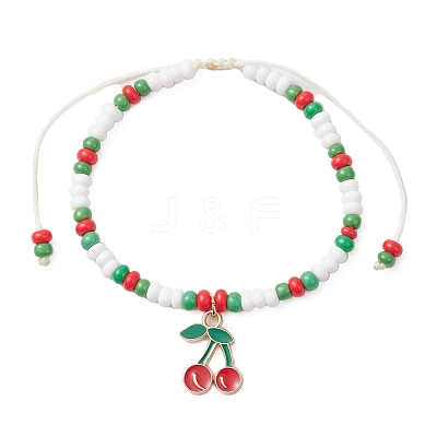 9Pcs Fruit Theme Alloy Enamel Charm Bracelets BJEW-MZ00206-09-1