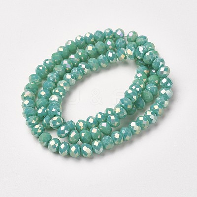 Electroplate Opaque Glass Beads Strands X-EGLA-A034-P4mm-T06-1