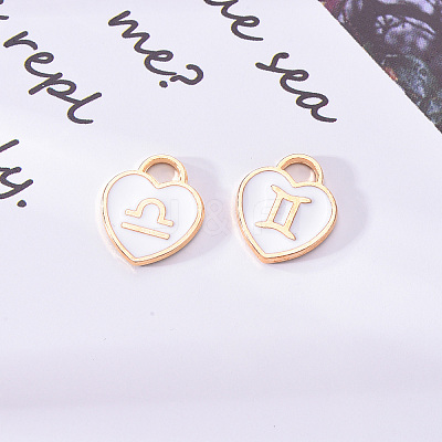 Light Gold Plated Alloy Enamel Pendants ENAM-R055-05A-1
