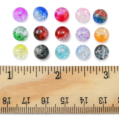 420Pcs 15 Colors Transparent Crackle Acrylic Beads CACR-FS0001-01-1